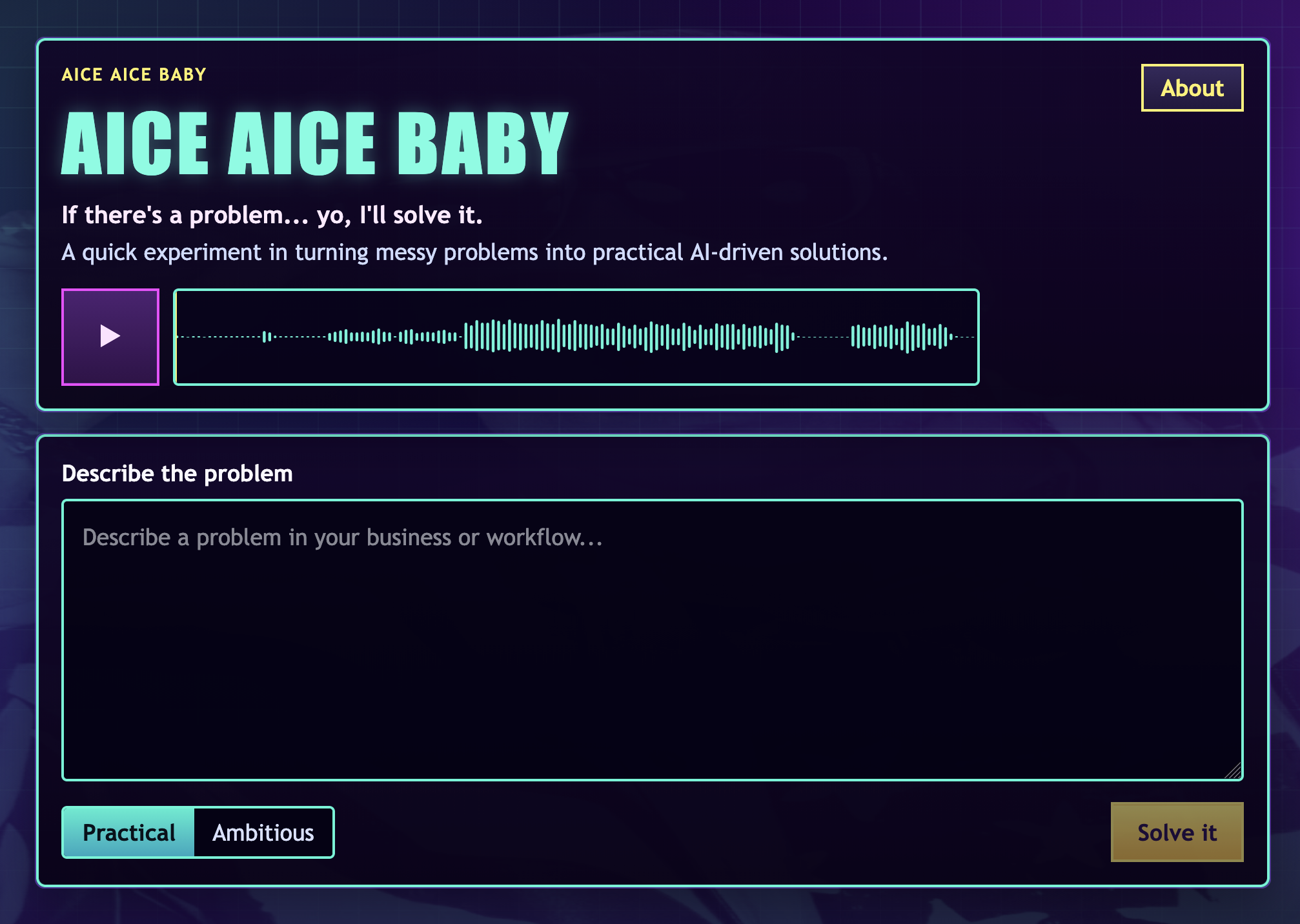 AIce AIce Baby problem-solving app interface